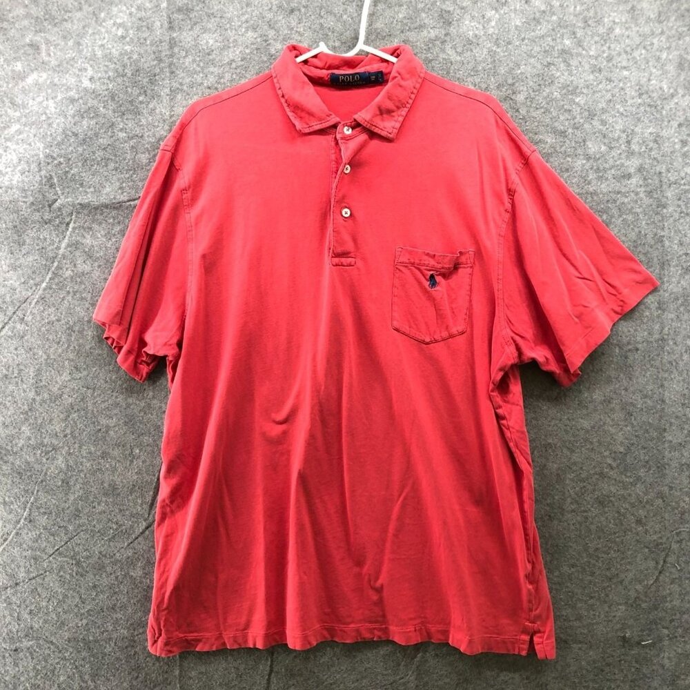 Polo Ralph Lauren Polo Shirt Mens 1XB Big‎ Red Coral Pony Logo 100% Cotton